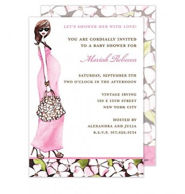 Baby Shower Invitations, Fashionable Mom Pink 